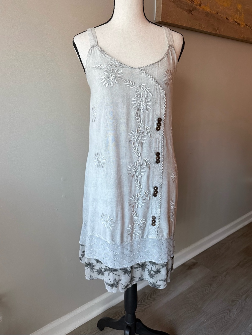 Vintage Y2K Raya Sun Embroidered Boho Dress Size S